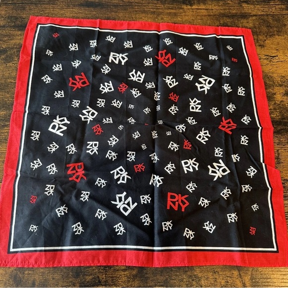 DKNY Black and Red Patterned Scarf - Picture 1 of 1